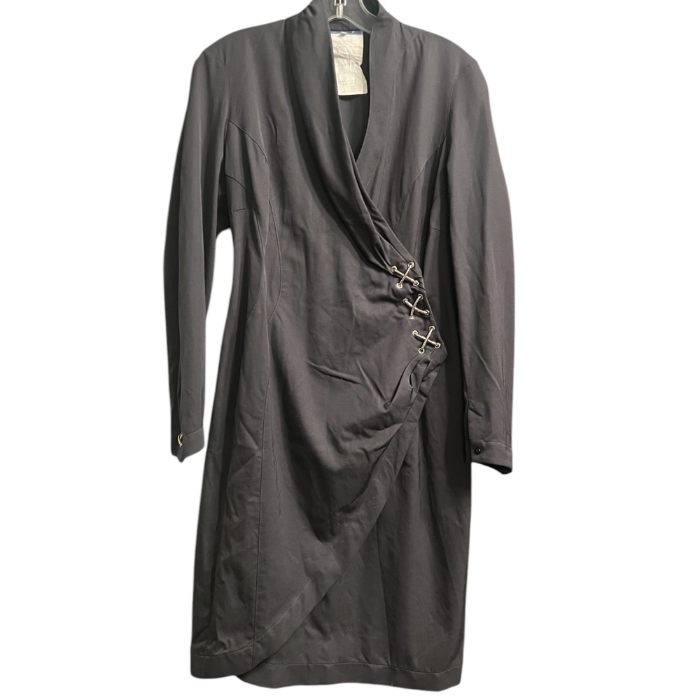 Thierry Mugler Paris vintage charcoal gray metal dress